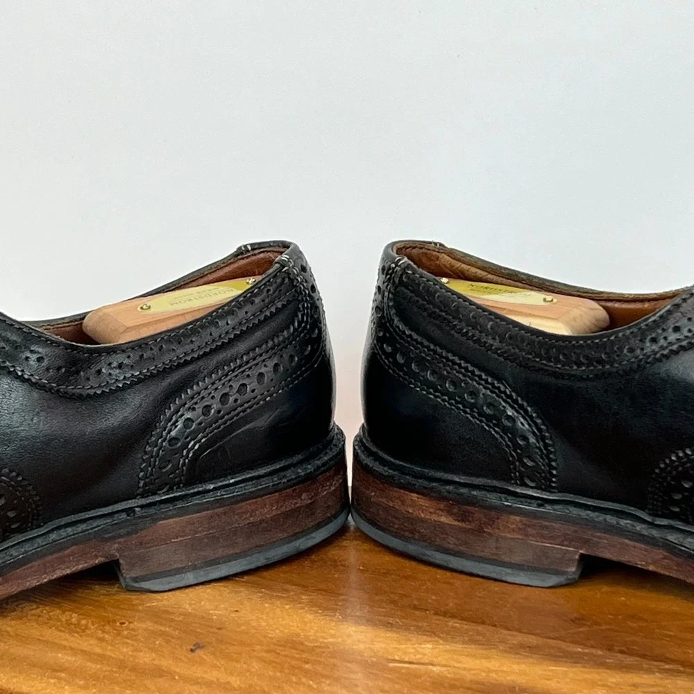 Mens Allen Edmonds McTavish Black Leather Wingtip Brogue Dress Shoes Size 10.5 B